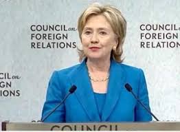 The Council of Foreign Relations is no longer a secret and this is who Hillary Clinton serves. Look at the background behind Mrs. Clinton. This is how the CFR gives tacit approval. No matter how criminal, no matter how long the trail of bodies becomes, the CFR is "all in" for their support of America's modern day version of Lizzy Borden.