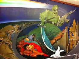 The Russians have even been depicted the Mural at Denver International Airport near baggage.