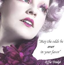 Before the tributes are selected, Effie Trinket utters the catch phrase of the movie "May the odds be ever in your favor". 