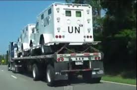 Sightings of these vehicles have been widely reported beginning last Spring. And this has led some to suspect that an occupation force is being mobilized.