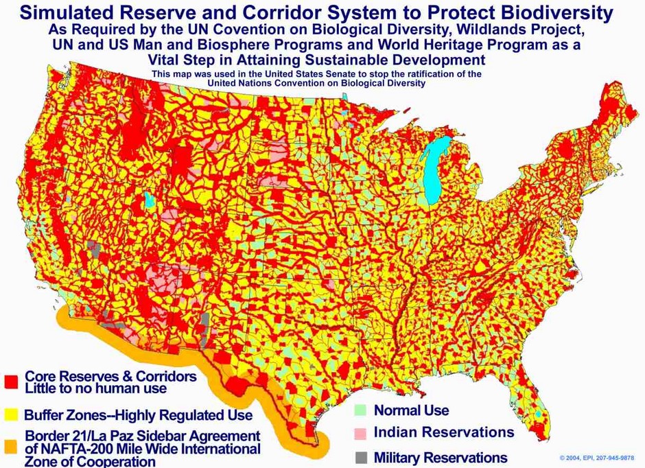 Put this map into your GPS, it will tell where you soon cannot go. The UN's manifestation of forcing people into stack and pack cities. This map spells the demise of American ranchers and farmer as well as Native Americans on tribal lands. And the federal government has show that they are willing to murder to enforce these dictates.