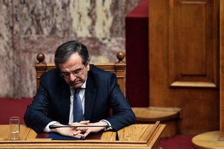  Prime Minister Antonis Samaras said he would ask President Karolos Papoulias to dissolve Parliament to make way for early elections. Credit Aris Messinis/Agence France-Presse — Getty Images 