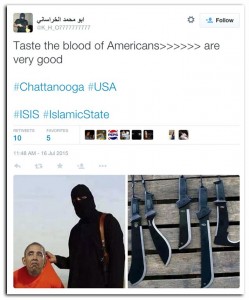 ISIS tweet connected to Chattanooga attacks on military recruiters. 