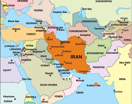 Please note the strategic significance of Iran's location with regard to Soviet military strategy in the Middle East. 