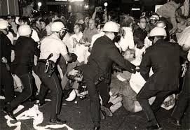 As the police brutalized the protesters at the 1968 Democratic Convention, the protesters chanted "The whole world is watching"....
