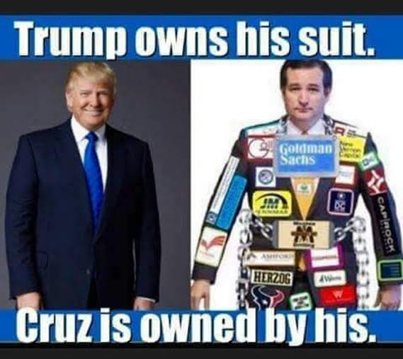 Lyin' Ted bought by the same corporations that he is pledging to fight against in order to return American jobs to the country