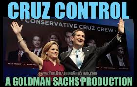 Ted Cruz is sleeping with the enemy. His wife is a senior VP at Goldman Sachs, the most corrupt banking institution outside the Federal Reserve. Goldman Sachs and its cronies is a major player in free trade agreements. She is also a regional head of the Council on Foreign Relations. You know, the Rockefeller guys who have wanted a one-world government and economy since the 1920's. 