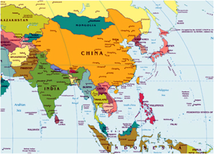 india china map