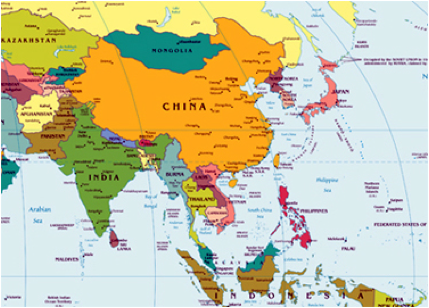 india china map